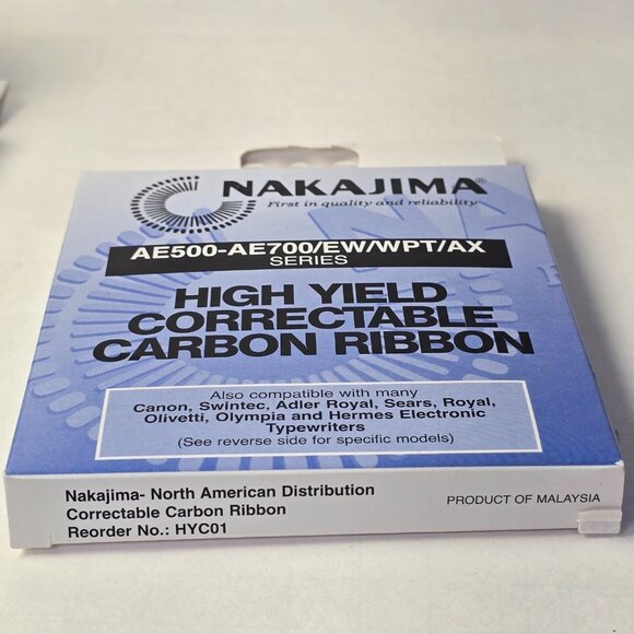 5 packs Nakajima AE-500 AE700 Correctable Carbon Ribbons Typewriter Ink NOS - Picture 5 of 7